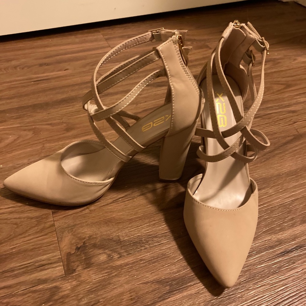 Forever 21 Strappy Nude Pump with Block Heel